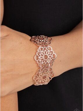 Paparazzi Jewelry Accessories - Baroque Bouquet - Rose Gold Bracelet - Vintage